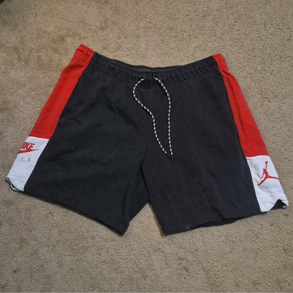 Air Jordan Legacy 1 Shorts Red Black White Mens Size XL Sweat